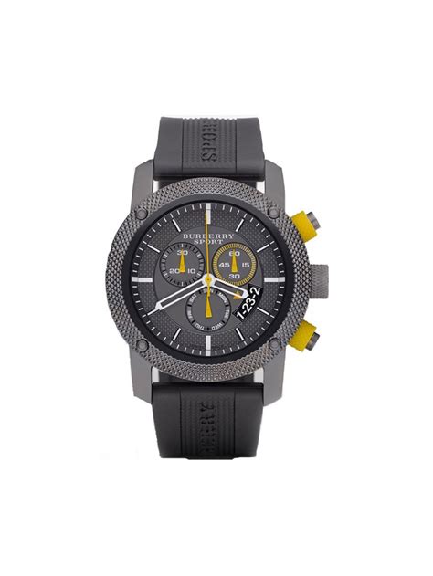 burberry sport watch bu7713|Burberry Watch, Men's Chronograph Gray Rubber Strap 44mm .